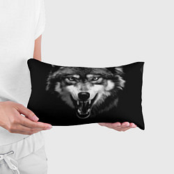 Подушка-антистресс Агрессивный атакующий волк, цвет: 3D-принт — фото 2