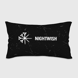 Подушка-антистресс Nightwish glitch на темном фоне: надпись и символ, цвет: 3D-принт