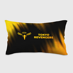 Подушка-антистресс Tokyo Revengers - gold gradient: надпись и символ, цвет: 3D-принт