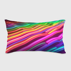 Подушка-антистресс Неоновые радужные волны, цвет: 3D-принт