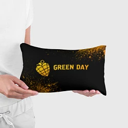 Подушка-антистресс Green Day - gold gradient: надпись и символ, цвет: 3D-принт — фото 2