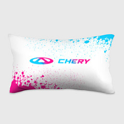 Подушка-антистресс Chery neon gradient style: надпись и символ, цвет: 3D-принт