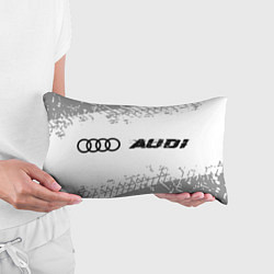 Подушка-антистресс Audi speed на светлом фоне со следами шин: надпись, цвет: 3D-принт — фото 2