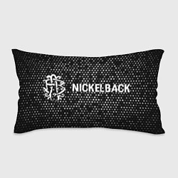 Подушка-антистресс Nickelback glitch на темном фоне: надпись и символ, цвет: 3D-принт