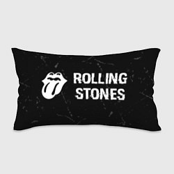 Подушка-антистресс Rolling Stones glitch на темном фоне: надпись и си