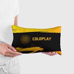 Подушка-антистресс Coldplay - gold gradient: надпись и символ, цвет: 3D-принт — фото 2