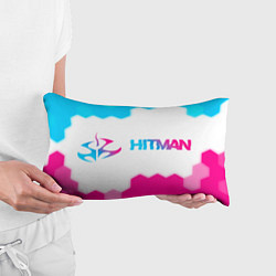 Подушка-антистресс Hitman neon gradient style: надпись и символ, цвет: 3D-принт — фото 2