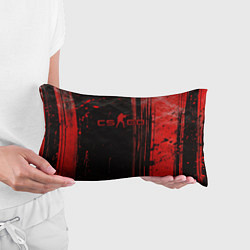Подушка-антистресс CS GO black red brushes, цвет: 3D-принт — фото 2