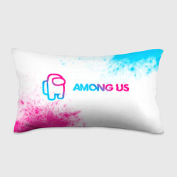 Подушка-антистресс Among Us neon gradient style: надпись и символ