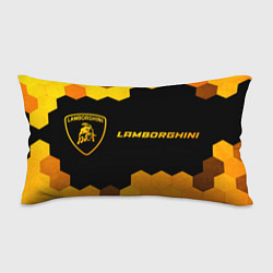 Подушка-антистресс Lamborghini - gold gradient: надпись и символ, цвет: 3D-принт
