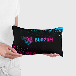 Подушка-антистресс Burzum - neon gradient: надпись и символ, цвет: 3D-принт — фото 2