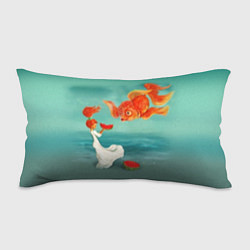 Подушка-антистресс Девочка с арбузом и золотая рыбка, цвет: 3D-принт