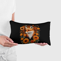 Подушка-антистресс Элегантная лиса и цветы, цвет: 3D-принт — фото 2