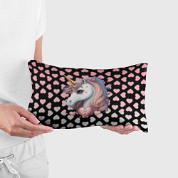 Подушка-антистресс Розовый единорог с сердечками, цвет: 3D-принт — фото 2