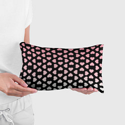 Подушка-антистресс Розовые сердечки на чёрном, цвет: 3D-принт — фото 2
