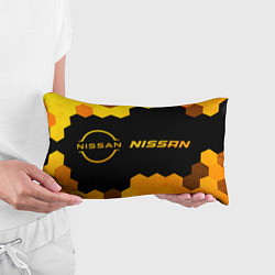Подушка-антистресс Nissan - gold gradient: надпись и символ, цвет: 3D-принт — фото 2