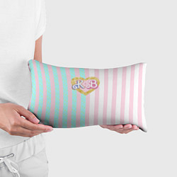 Подушка-антистресс Кен плюс Барби: сплит розовых и голубых полосок, цвет: 3D-принт — фото 2