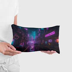 Подушка-антистресс Неоновый город киберпанк, цвет: 3D-принт — фото 2