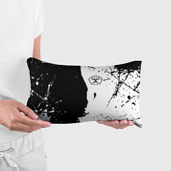 Подушка-антистресс Ссср знак качества - краски брызг чёрно-белых, цвет: 3D-принт — фото 2
