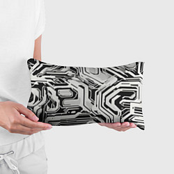 Подушка-антистресс Киберпанк белые полосы на чёрном фоне, цвет: 3D-принт — фото 2