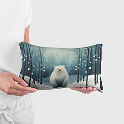 Подушка-антистресс Мишка в зимнем лесу в стиле фолк-арт, цвет: 3D-принт — фото 2