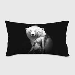 Подушка-антистресс Блондинка с большим белым медведем, цвет: 3D-принт