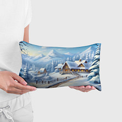 Подушка-антистресс Новогодняя зимняя деревня, цвет: 3D-принт — фото 2