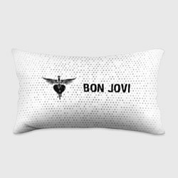 Подушка-антистресс Bon Jovi glitch на светлом фоне по-горизонтали