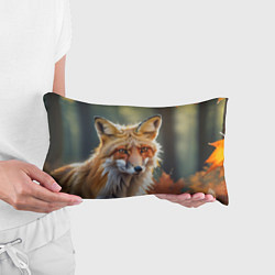 Подушка-антистресс Портрет лисы с осенними листьями, цвет: 3D-принт — фото 2