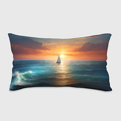 Подушка-антистресс Яхта на закате солнца, цвет: 3D-принт