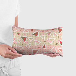 Подушка-антистресс Розовые узоры ёлки, цвет: 3D-принт — фото 2