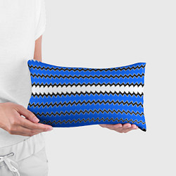 Подушка-антистресс Синие и белые полосы, цвет: 3D-принт — фото 2