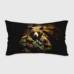 Подушка-антистресс Медведь солдат в дремучем лесу, цвет: 3D-принт