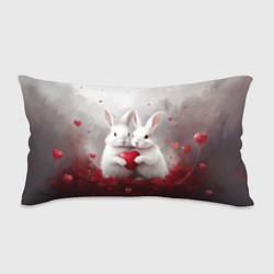 Подушка-антистресс Белые кролики с сердцем, цвет: 3D-принт