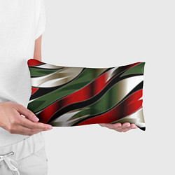 Подушка-антистресс Белые зеленые и красные полосы, цвет: 3D-принт — фото 2