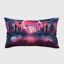 Подушка-антистресс GTA 6 logo retro night, цвет: 3D-принт
