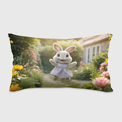 Подушка-антистресс Забавный белый кролик в платье, цвет: 3D-принт