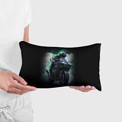 Подушка-антистресс Мотоциклист в дыму, цвет: 3D-принт — фото 2