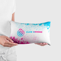 Подушка-антистресс Club Brugge neon gradient style по-горизонтали, цвет: 3D-принт — фото 2