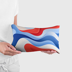 Подушка-антистресс Волнистые полосы красные белые синие, цвет: 3D-принт — фото 2