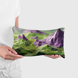 Подушка-антистресс Геометрический пейзаж фиолетовый и зеленый, цвет: 3D-принт — фото 2