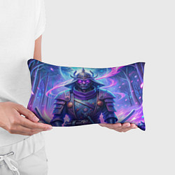 Подушка-антистресс Самурай ледяной фэнтезийный синий стиль - вьюга, цвет: 3D-принт — фото 2