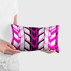 Подушка-антистресс Чёрно-розовые полосы на белом фоне, цвет: 3D-принт — фото 2