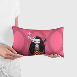 Подушка-антистресс Незуко камадо на розовом фоне, цвет: 3D-принт — фото 2