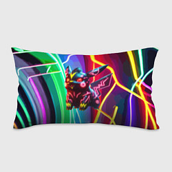 Подушка-антистресс Чёрный неоновый Пикачу - нейроарт, цвет: 3D-принт