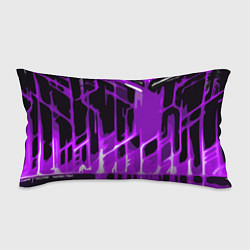 Подушка-антистресс Abstract purple stripes on a black background, цвет: 3D-принт