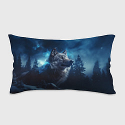 Подушка-антистресс Голова волка и небо