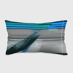 Подушка-антистресс Сине-чёрные полосы на белом фоне, цвет: 3D-принт