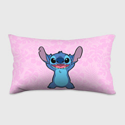 Подушка-антистресс Stitch on a pink background, цвет: 3D-принт