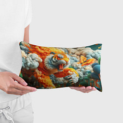 Подушка-антистресс Сказочный облачный тигр - нейроарт фантазия, цвет: 3D-принт — фото 2